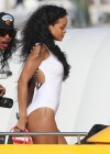 Rihanna In White Swimsuit in Cannes